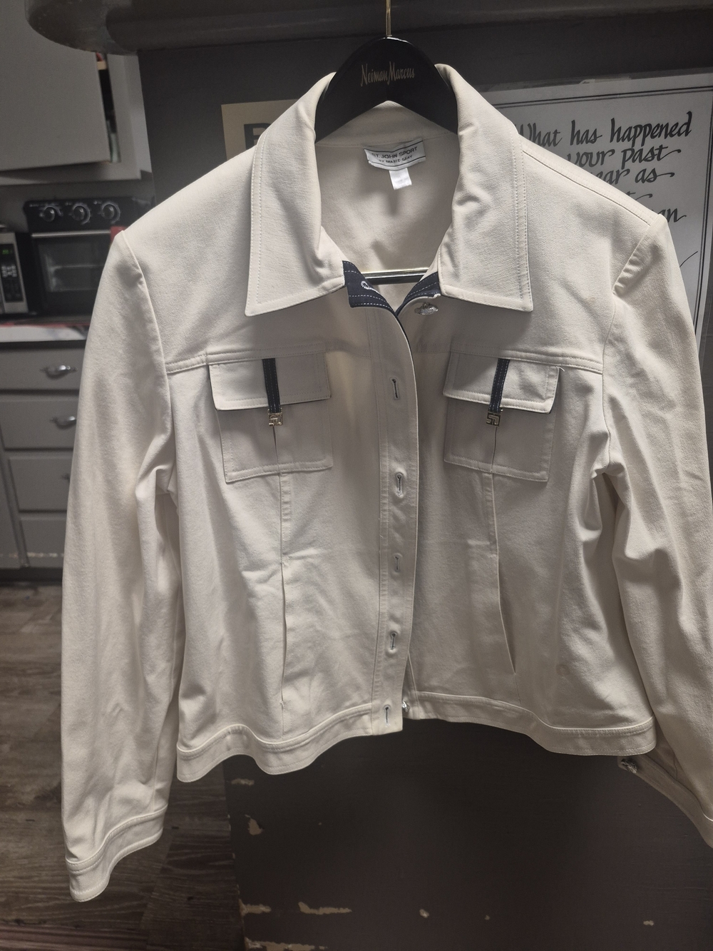 St. John Sport Vintage Cream Cropped Utility Jacket Marie Gray.